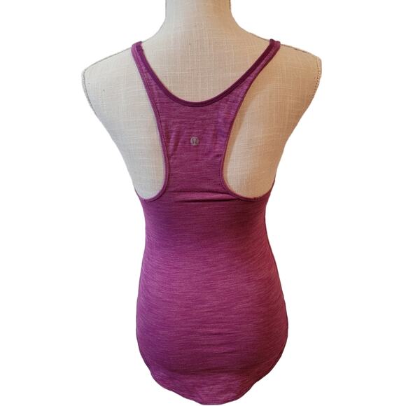 Lululemon What The Sport Heathered Regal Plum Singlet Tank Top Size 4 - Picture 5 of 6